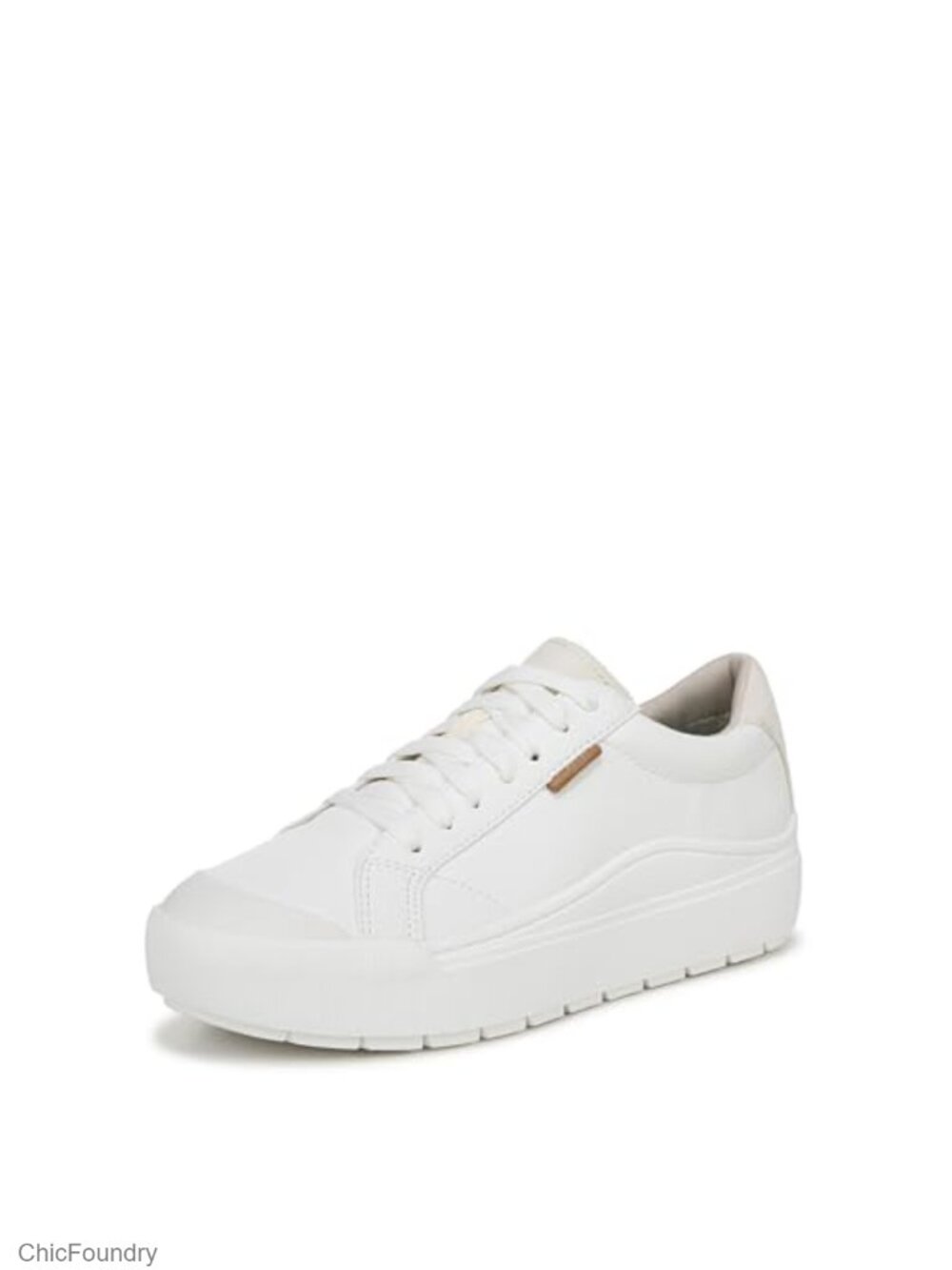 Women's Comfortable Lace-Up Platform Sneakers Faux Leather Cushioned